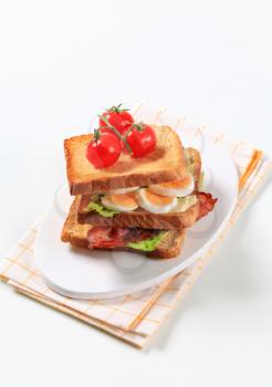 Bacon and egg sandwich - studio shot