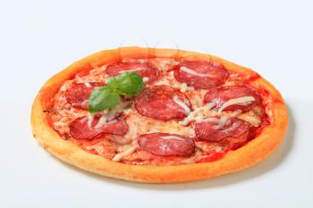 Fresh baked Pizza Pepperoni - studio shot