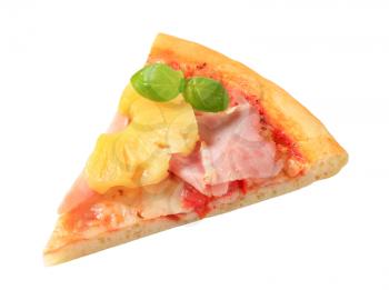 Slice of fresh baked Pizza Hawaii 