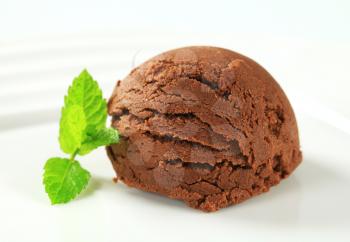Scoop of chocolate brownie ice cream