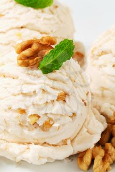 Scoops of walnut ice cream