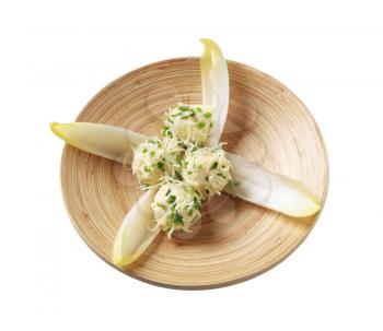 Finger food - Cheese balls and endive leaves