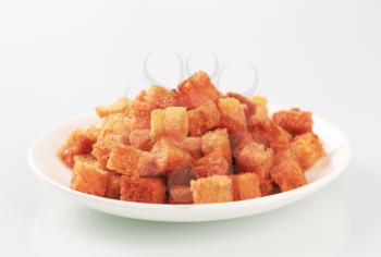 Croutons - small cubes of pan fried bread