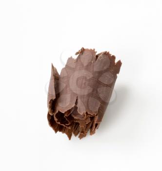 Chocolate curl
 on white background