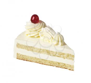Slice of white cream cake