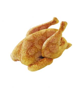 Raw spice-rubbed chicken - isolated on white