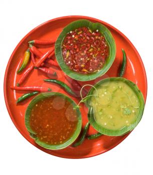 Variety of spicy vegetable sauces