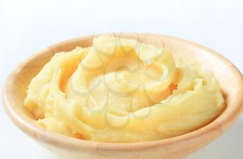 Detail of a bowl of mashed potato
