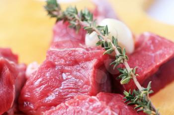 Chunks of fresh beef meat - detail