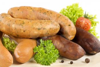 Three kinds of sausage - detail