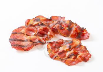 Crispy grilled slices of bacon