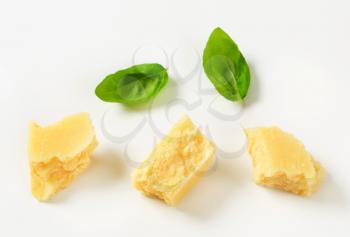 Pieces of Parmesan cheese - studio shot