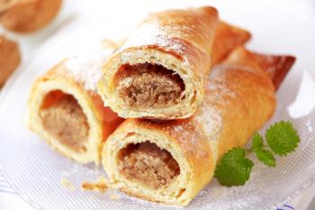Sweet pastry rolls with nut filling