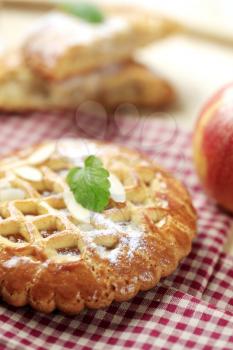 Small fruit filled pie with lattice topping