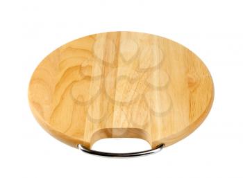 Round wooden cutting board with handle