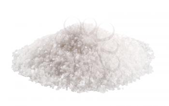 Heap of sea salt isolated on white
