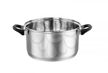 Shiny stainless steel pot