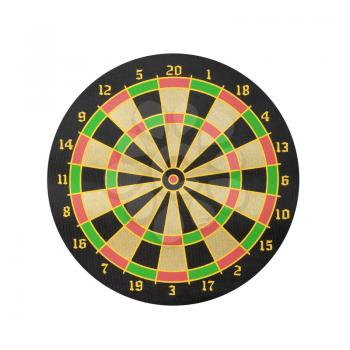 Dart board isolated on white background - front view
