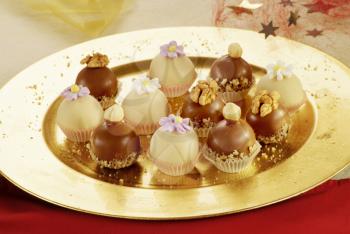 Delicious chocolate and marzipan  truffles