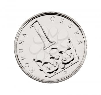 Czech one-crown coin made of nickel-plated steel