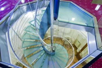 Modern spiral staircase - view from above
