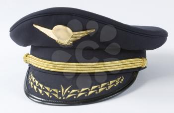 Pilot hat with gold insignia - studio