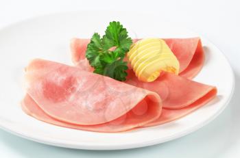 Thin slices of fresh ham