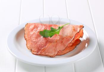 Thin slice of smoked ham