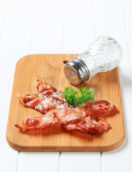 Crispy pan-fried strips of bacon