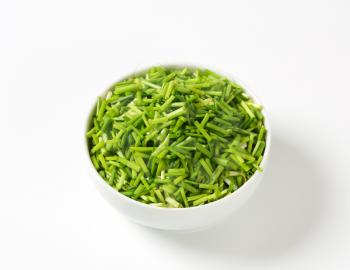 Chopped chives in a bowl