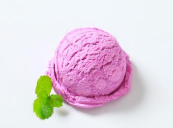 Scoop of blueberry ice cream