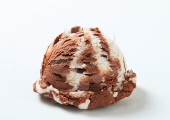 Scoop of vanilla chocolate ice cream