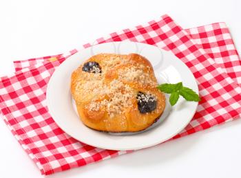 Sweet pastry wrap filled with plum jam