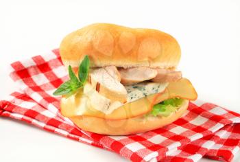 Grilled chicken and cheese sandwich