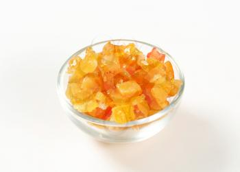 Bowl of candied citrus peel