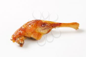 Roast duck leg with crispy skin