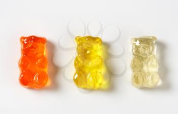 Fruit flavored gummy bears in assorted colors