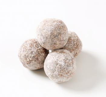 Chocolate ganache truffles rolled in sugar