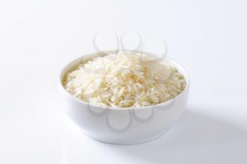 Bowl of uncooked white rice