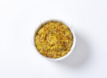 Bowl of coarse grain mustard