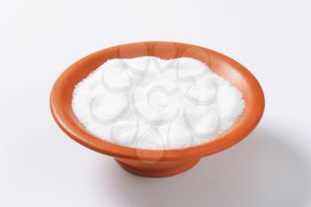 Bowl of white granulated sugar