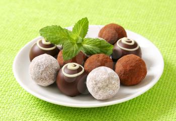 Delicious chocolate truffles with  ganache filling