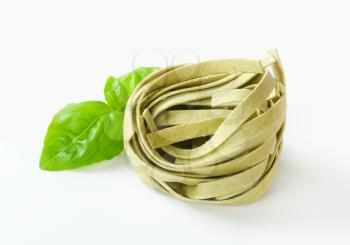 Bundle of dried ribbon pasta