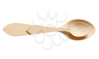 Wooden spoons isolated on white