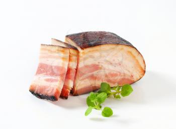 Slab of smoked bacon - studio shot