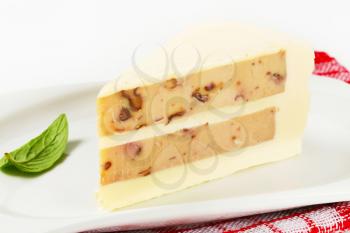 Savory cheese cake with walnuts