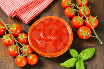 Bowl of smooth tomato puree