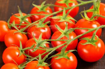 Bunches of fresh red tomatoes