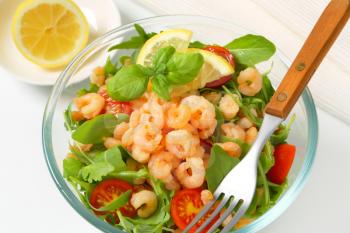 Bowl of spicy shrimp salad