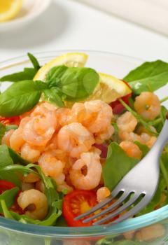 Bowl of spicy shrimp salad